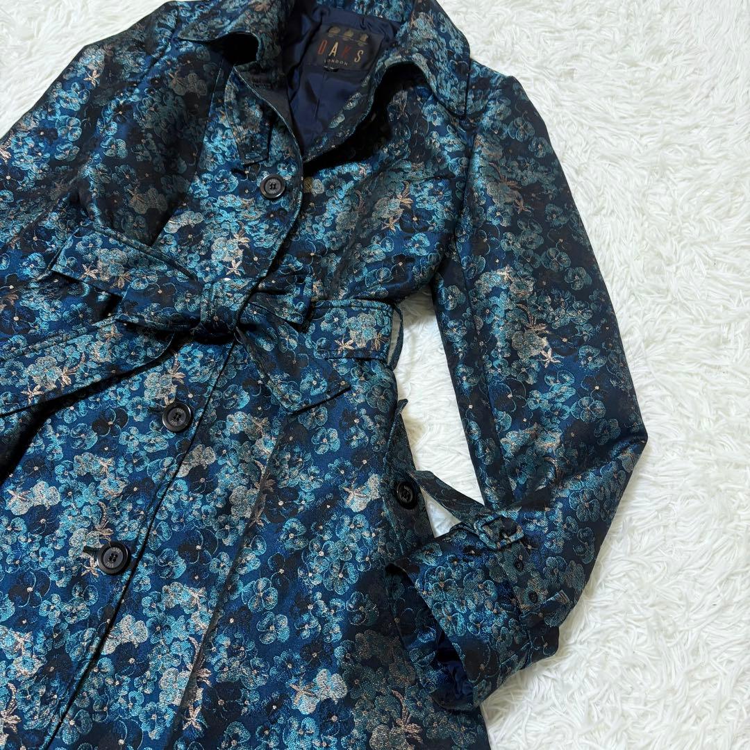 【試着のみ】ダックスロンドン　ロングコート　花柄　ジャガード　ベルト　イタリア製