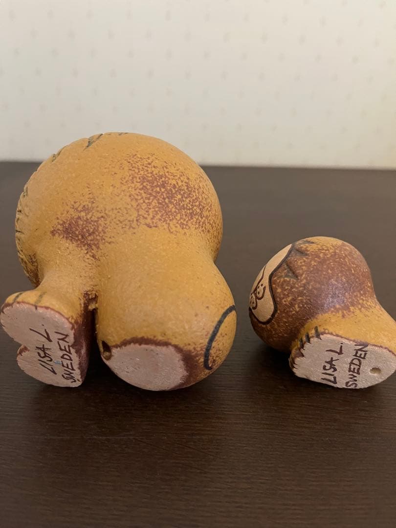 リサラーソン　陶器製ライオン　セミミディアム　ミニ　2点セット