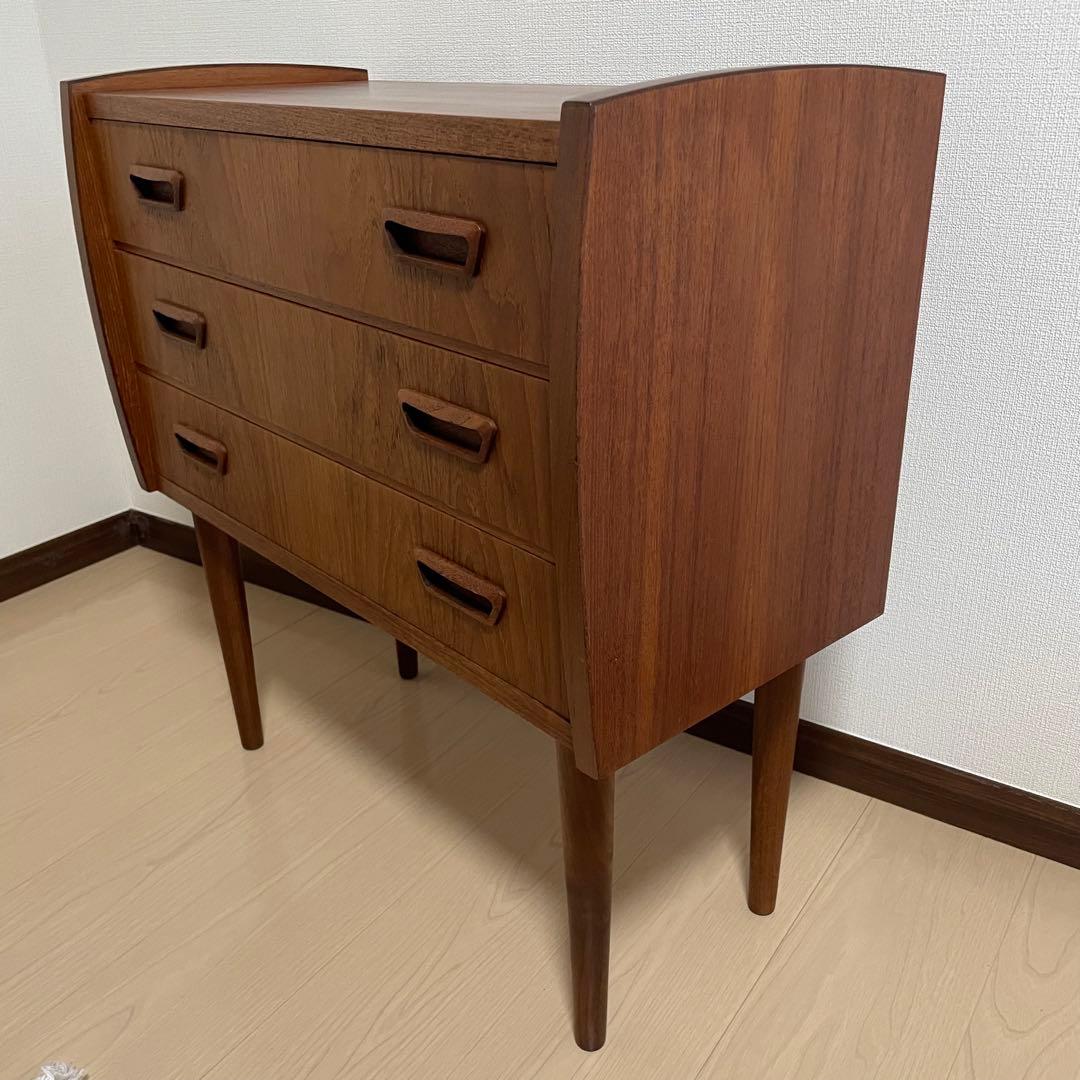 北欧　ヴィンテージ　3段チェスト　チーク