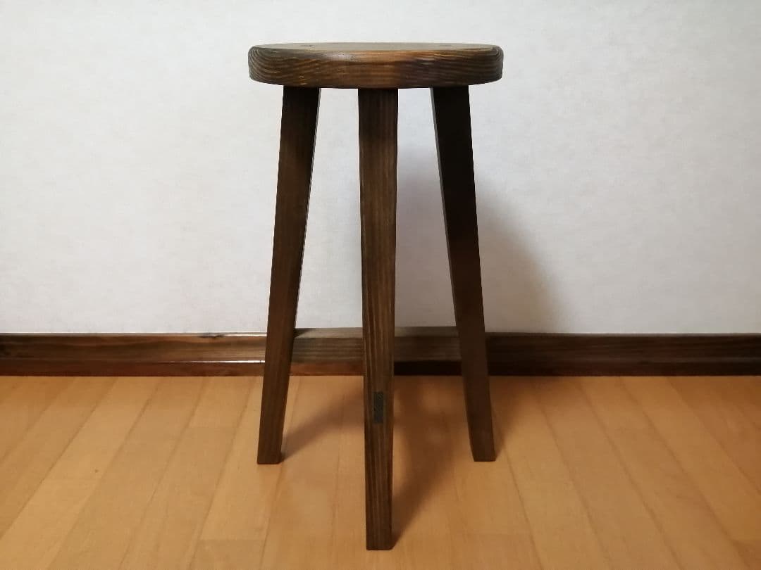 木製スツール　２脚セット　高さ58cm　丸椅子　stool