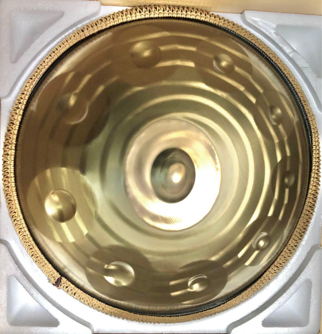 ハンドパン　56センチ10音A＝432Hz美しいゴールドの渦巻き模様　Dマイナー