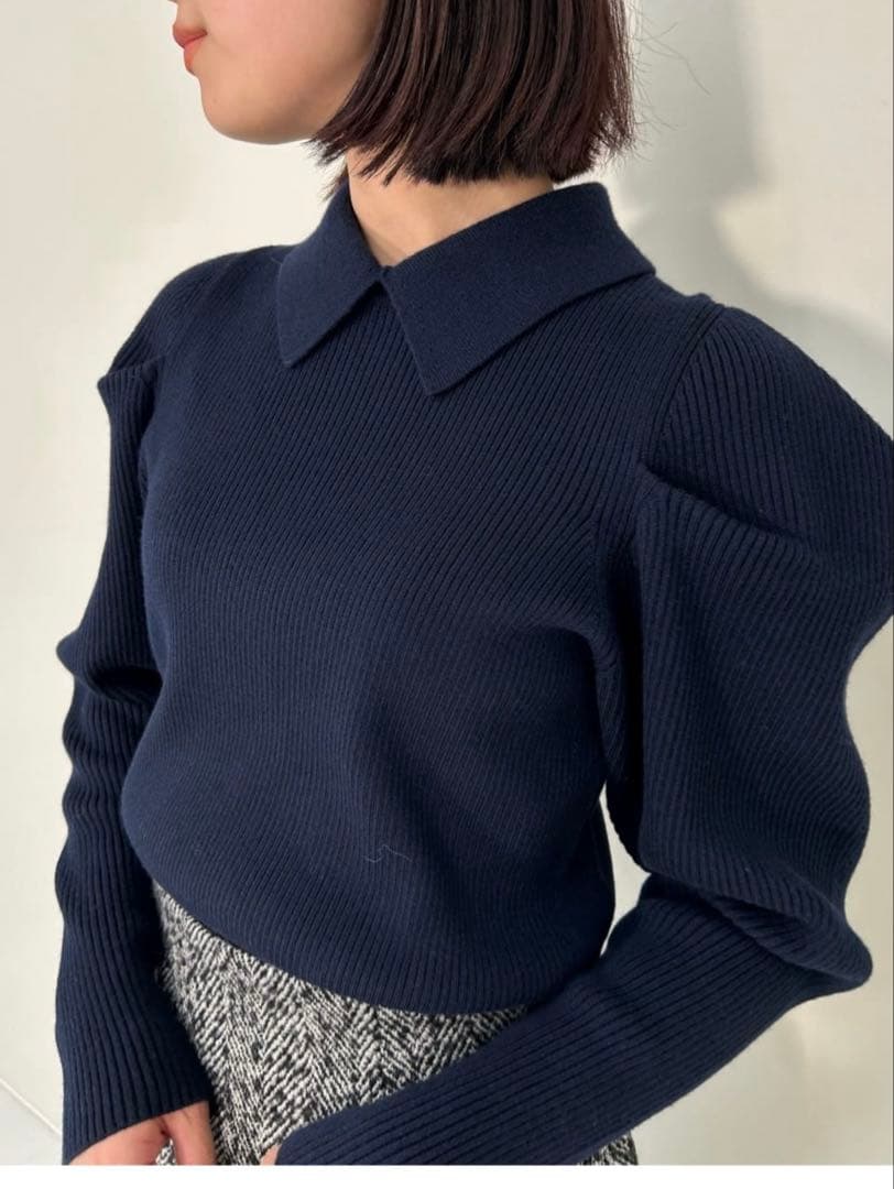 エストネーション♡襟付きパフスリーブニット
