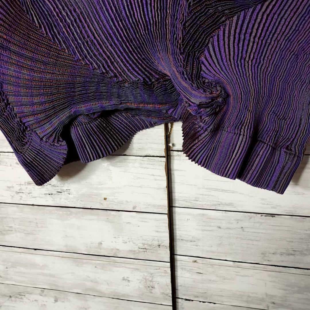 イッセイミヤケ プリーツプリーズ 3Dスチームスカート ひざ丈 エイポック 紫