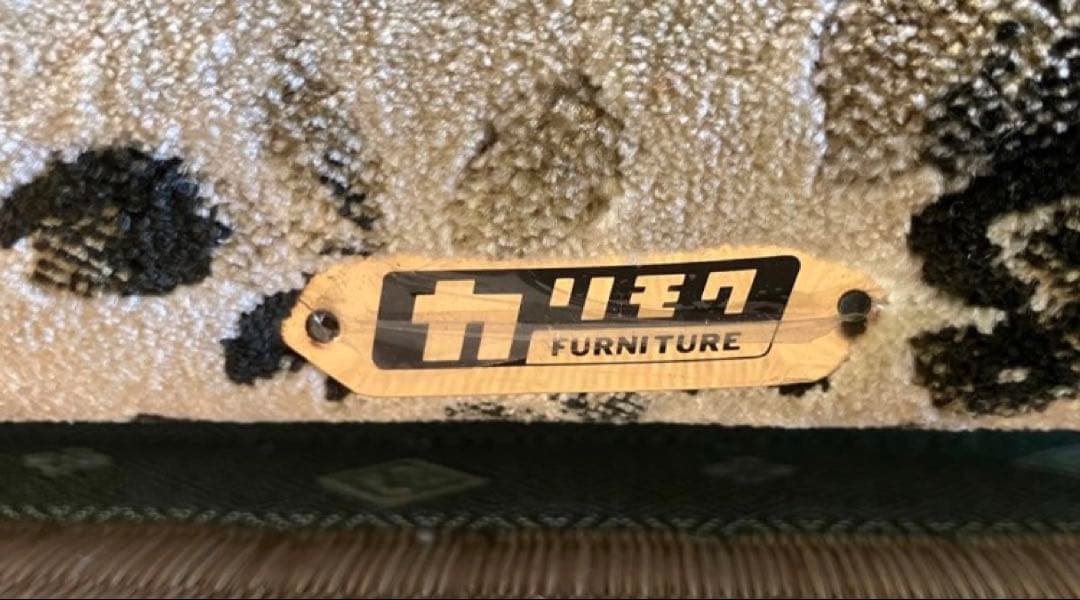 オールドカリモク 一人掛けソファ 花柄 グリーン