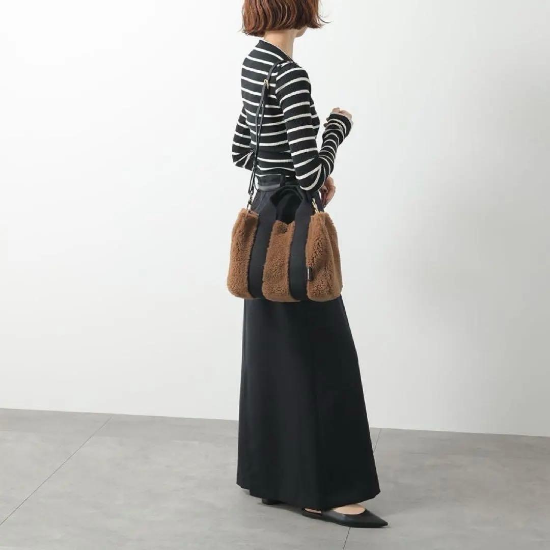 【美品】ヴィオラドーロ ELMO エコファー ムートン 2way トートバッグ