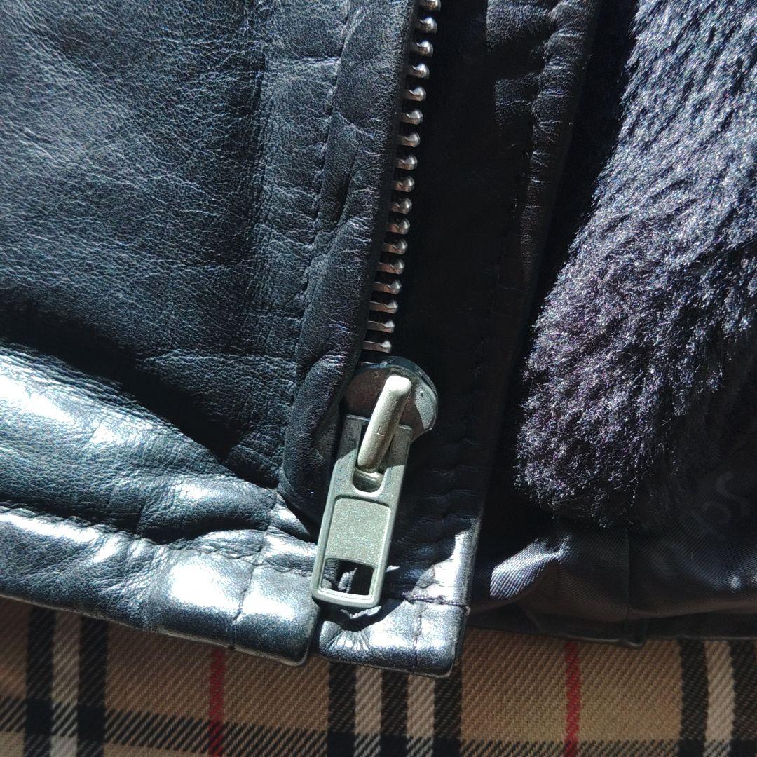 schott ブラックレザーシングルライダースジャケット 42