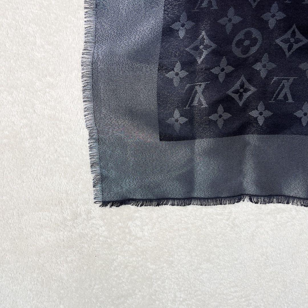 美品　ルイヴィトン モノグラム ショール ストール シルク　メタル　大判