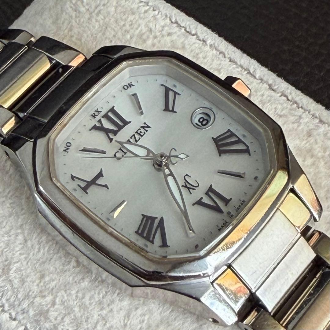 美品 シチズン クロスシー xC 電波ソーラー シルバー レディース