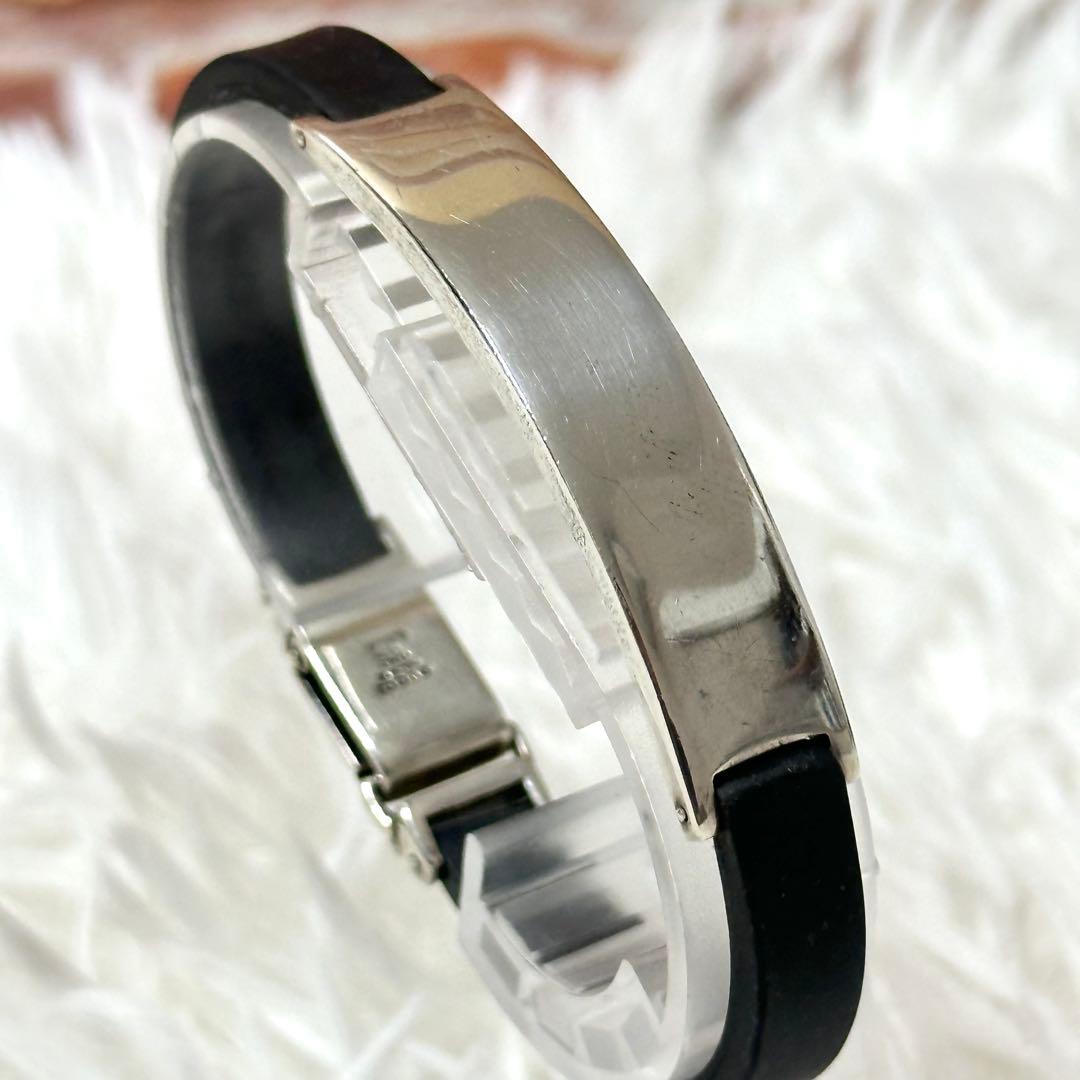 ⭐️即決価格⭐️GUCCI　SILVER シルバーバングル　レザー　925刻印