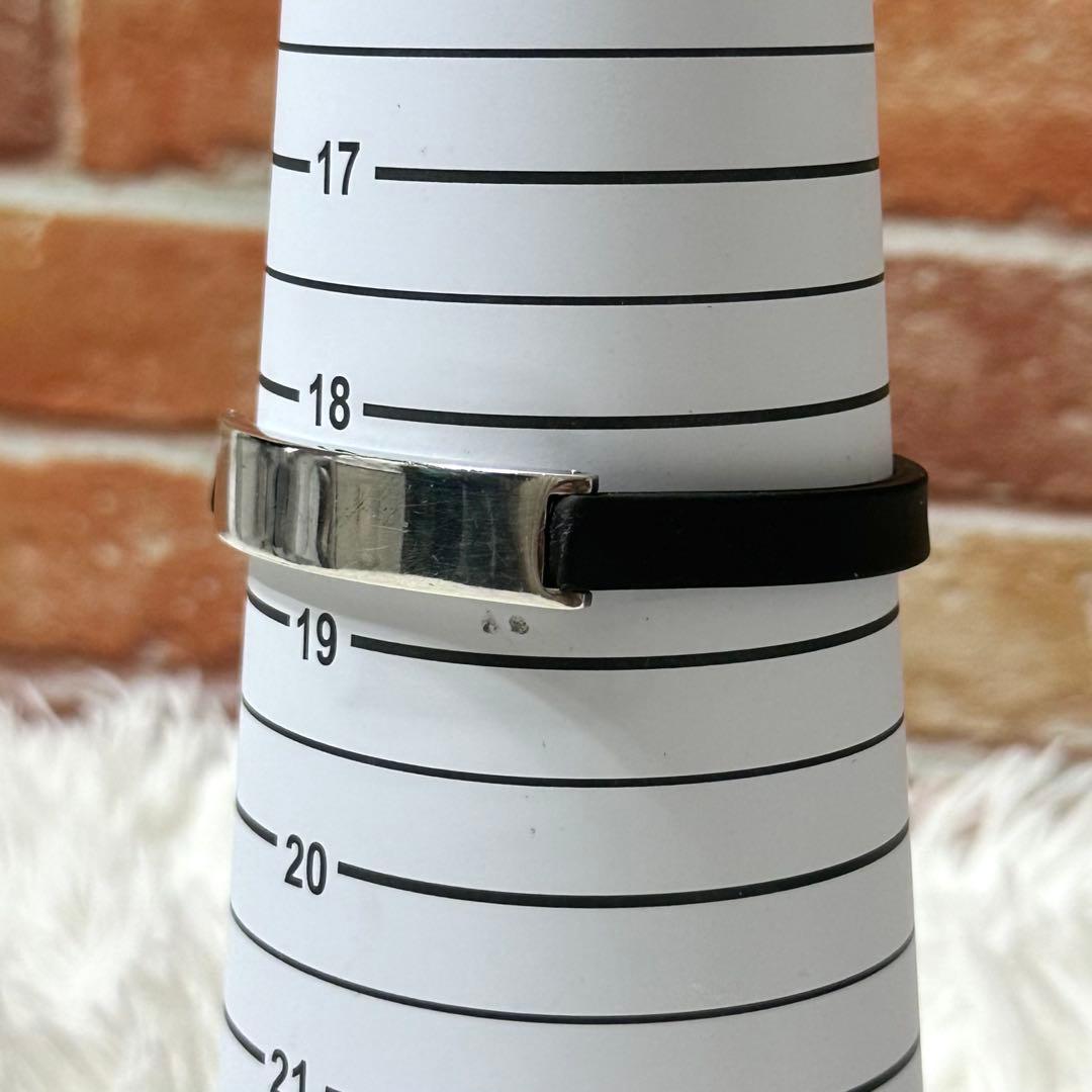 ⭐️即決価格⭐️GUCCI　SILVER シルバーバングル　レザー　925刻印