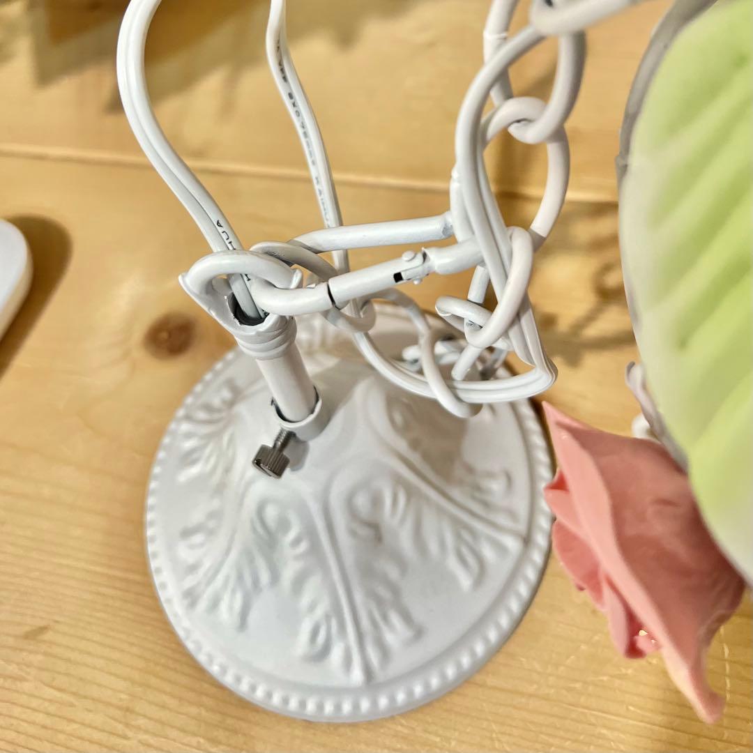 ホワイトアイアンペンダントライト/花の装飾/調光調色電球付き