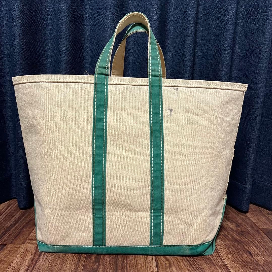 【70's 2色サイドタグ耳付き】LL Bean トート グリーン L