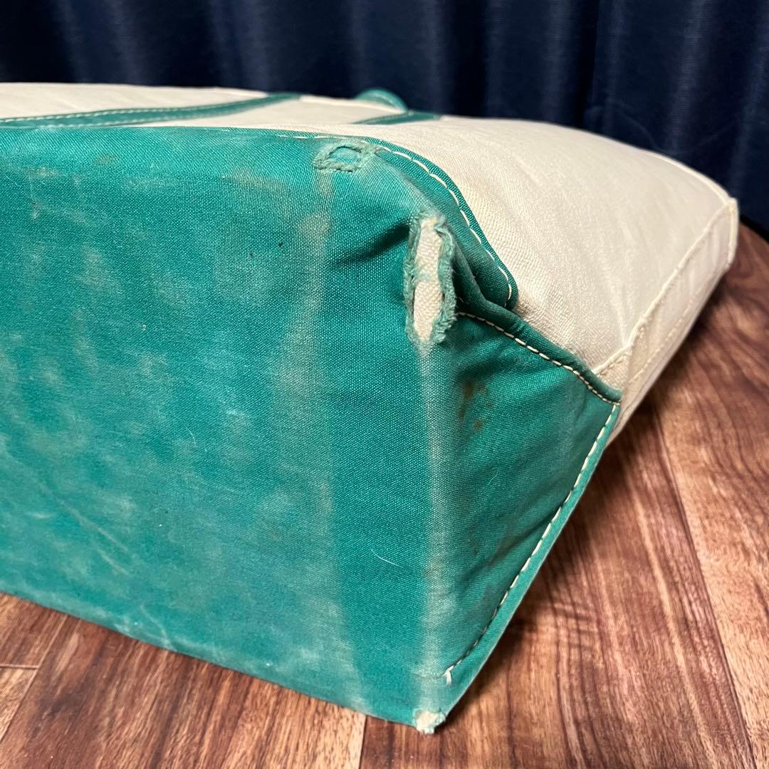【70's 2色サイドタグ耳付き】LL Bean トート グリーン L