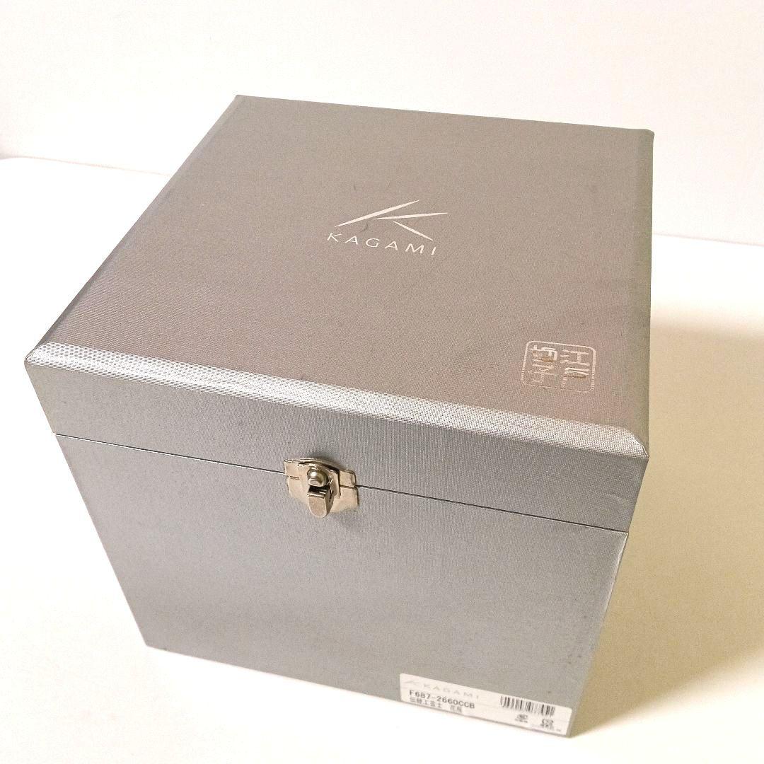 未使用 美品 カガミクリスタル 江戸切子 花瓶 笹葉麻葉紋 伝統工芸士 木村秋男