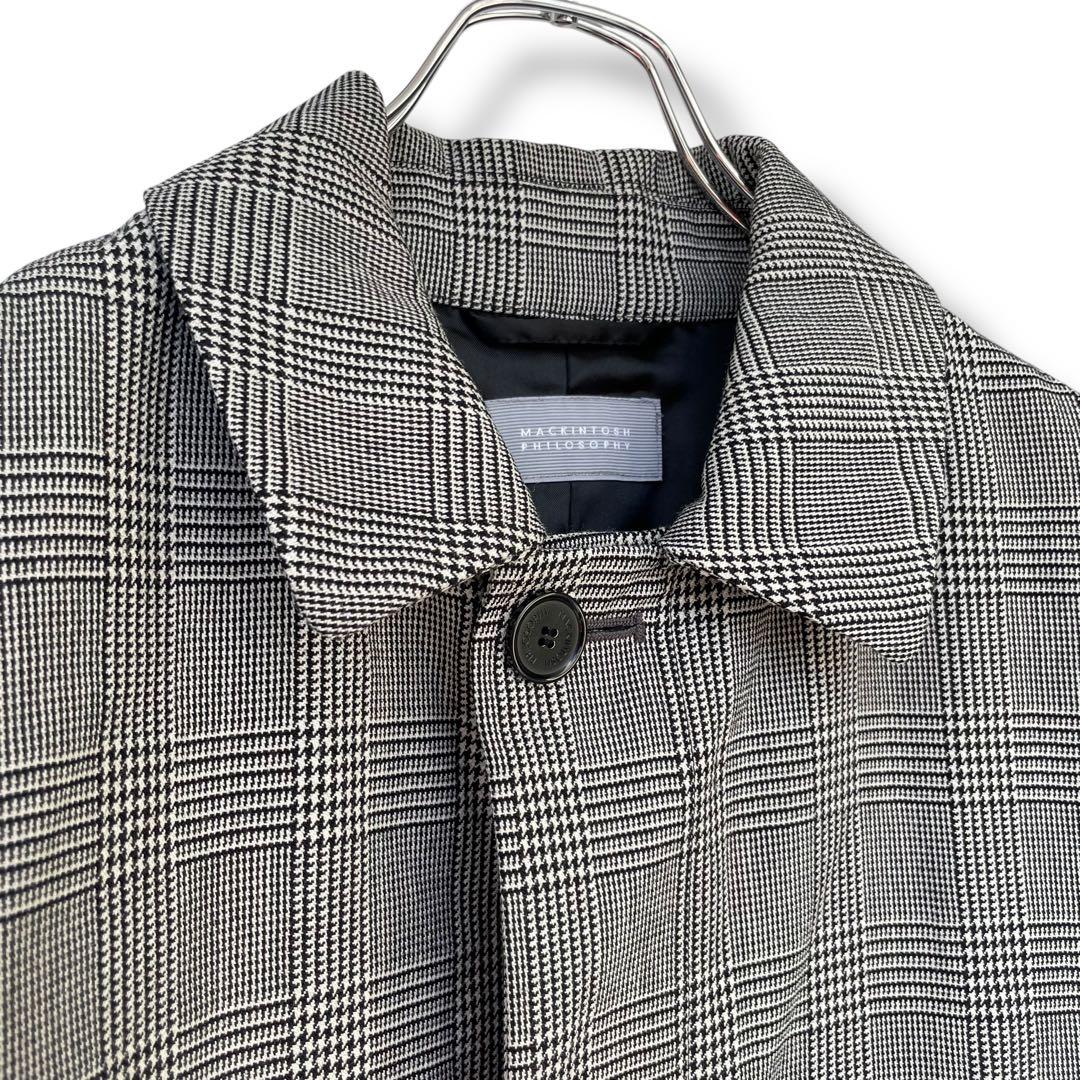 定価15万円以上 マッキントッシュ ウール グレンチェック ステンカラーコート6