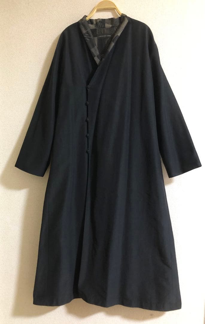 訳有り　ヨーガンレール　マキシコート　コットンシルク　黒