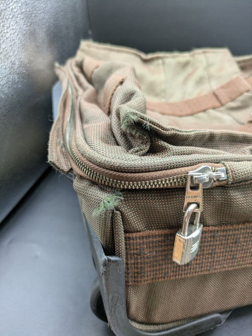 HERMES エールライン キャリーケース スーツケース ブラウン