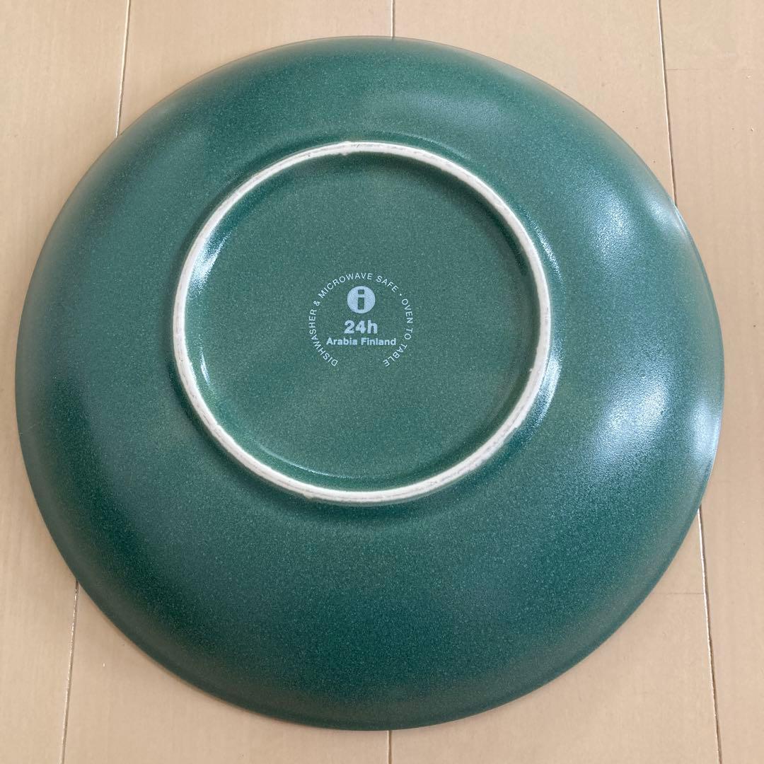 【アンティーク】Arabia Finland 24h グリーン皿　24cm