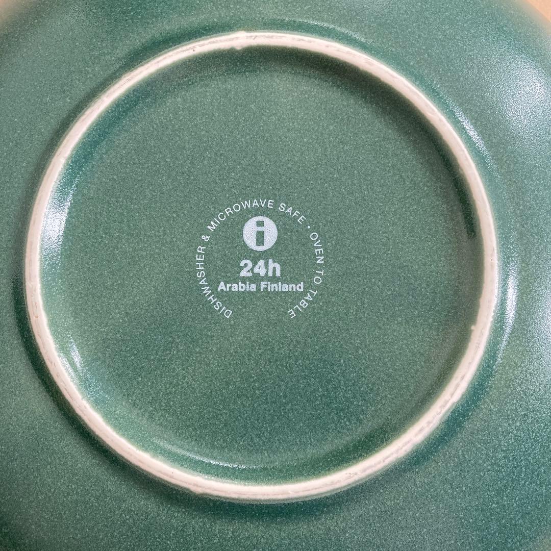 【アンティーク】Arabia Finland 24h グリーン皿　24cm