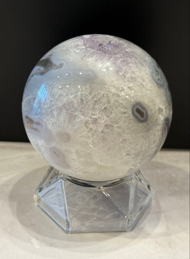 レア♡ アメジスト カルサイト モスアゲート 共生 スフィア ジオード 天然石