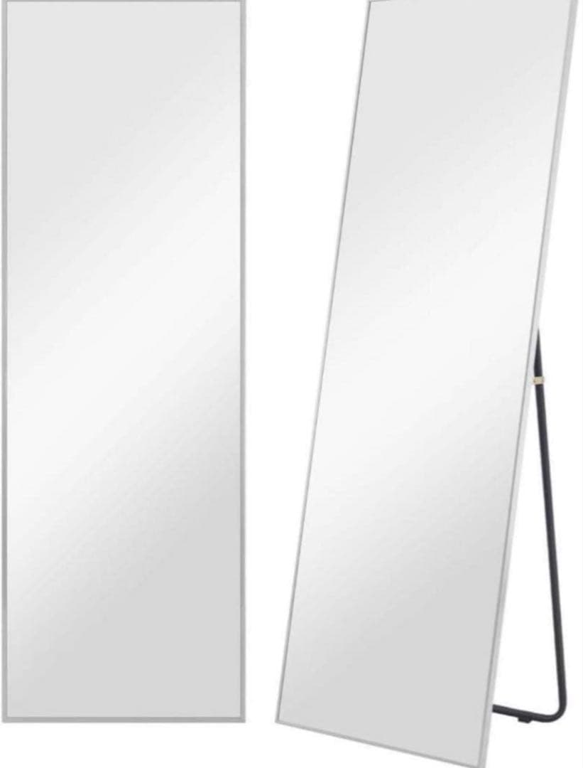 全身鏡 姿見 全身ミラー スタンドミラー 姿見 壁掛 シルバー 160x50CM