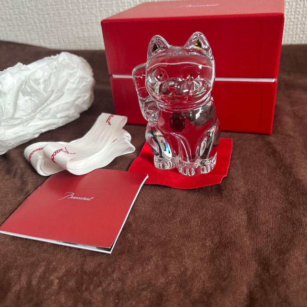最終お値下げ中❣️バカラ まねき猫 レッドオクトゴン　未使用