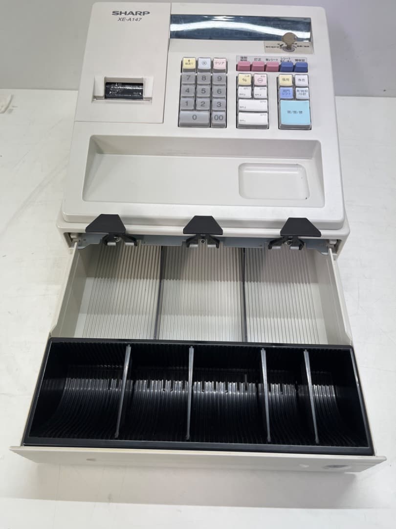 SHARP（シャープ）　電子レジスタ　XE-A147　ロール紙付　鍵付　f861