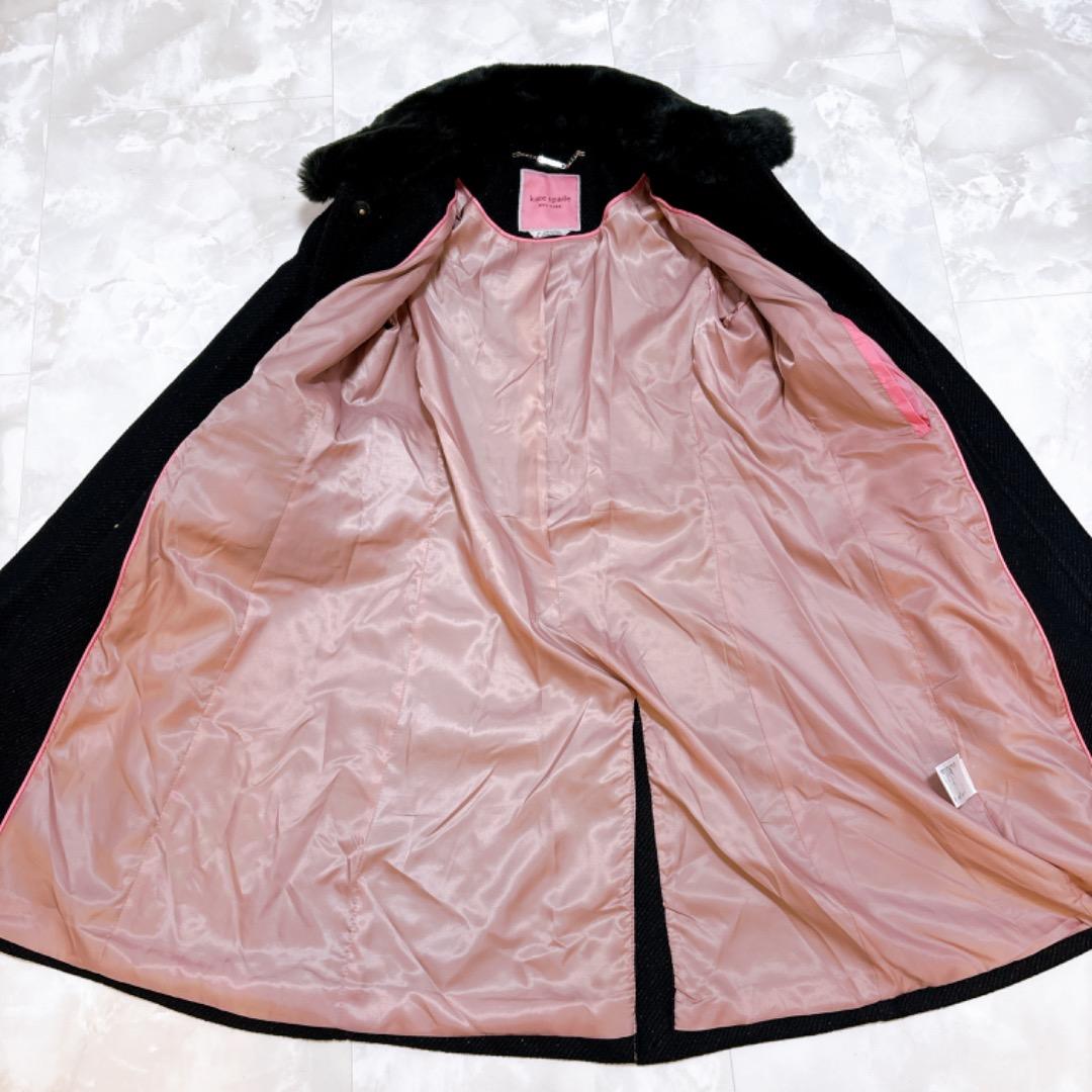 【極美品✨】ケイトスペード コート　ビジュー　ラメ　ファー付き