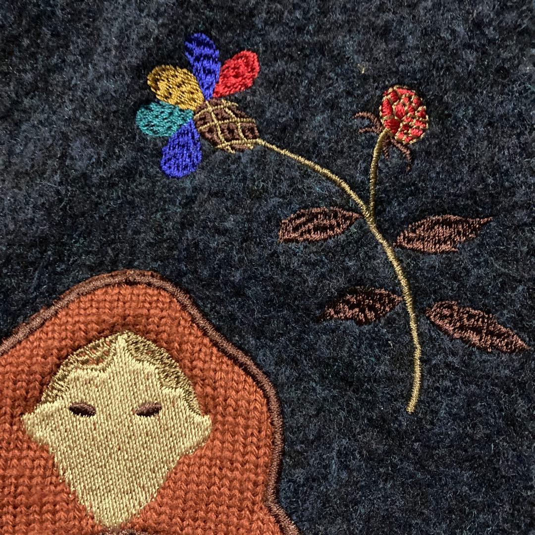 最終価格希少ILY a LONG TEMP刺繍パッチワークフード付woolコート