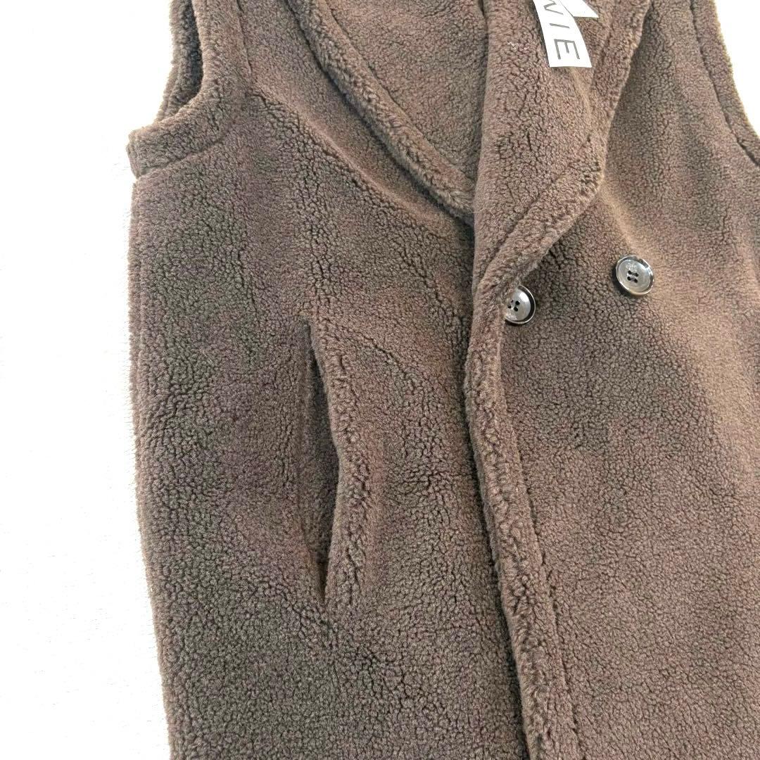 【新品未使用】LOUNIE ルーニー　ボア　ロング　ジレ　ベスト　テディベア　茶