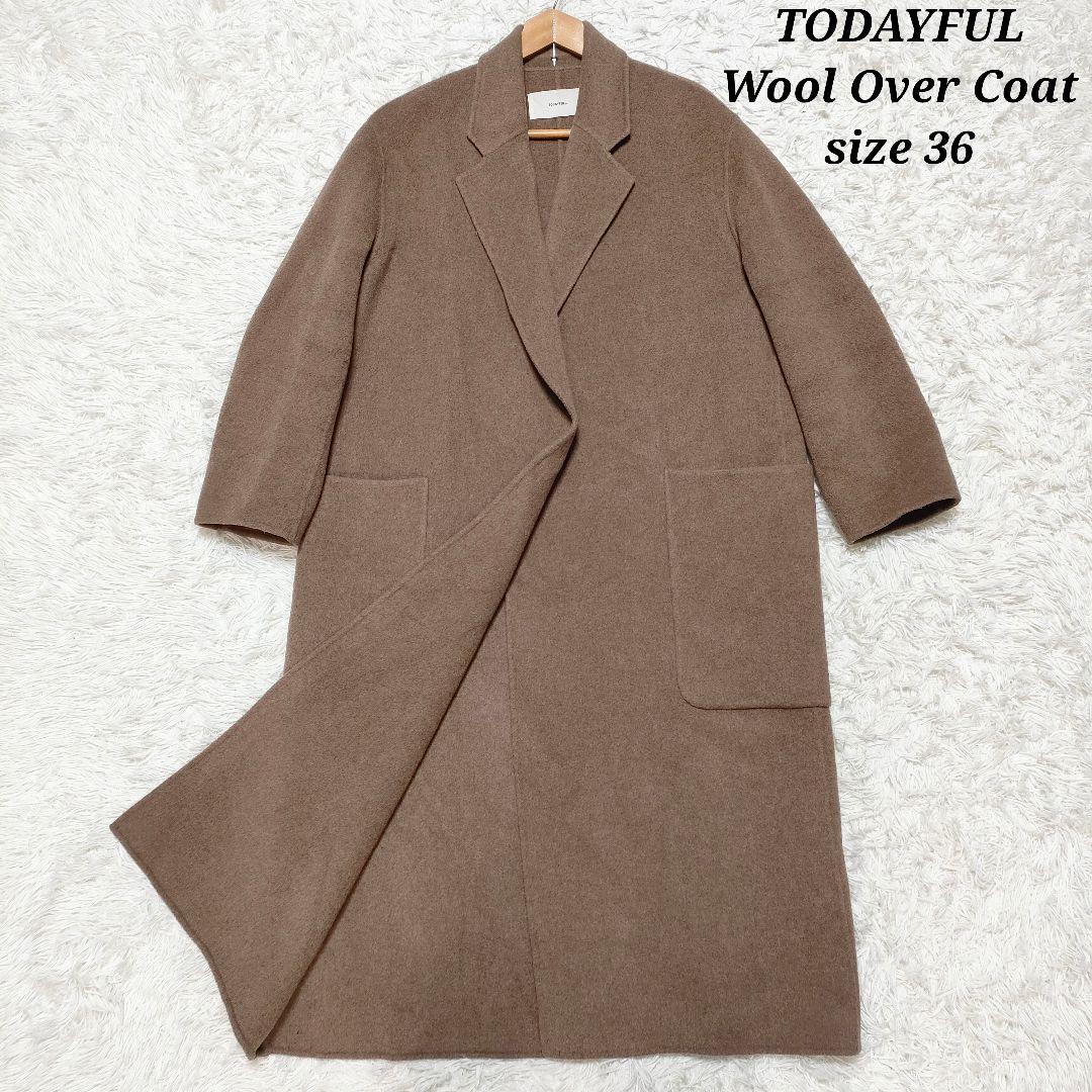 TODAYFUL Wool Over Coat 38 ウール マキシ丈 ブラウン