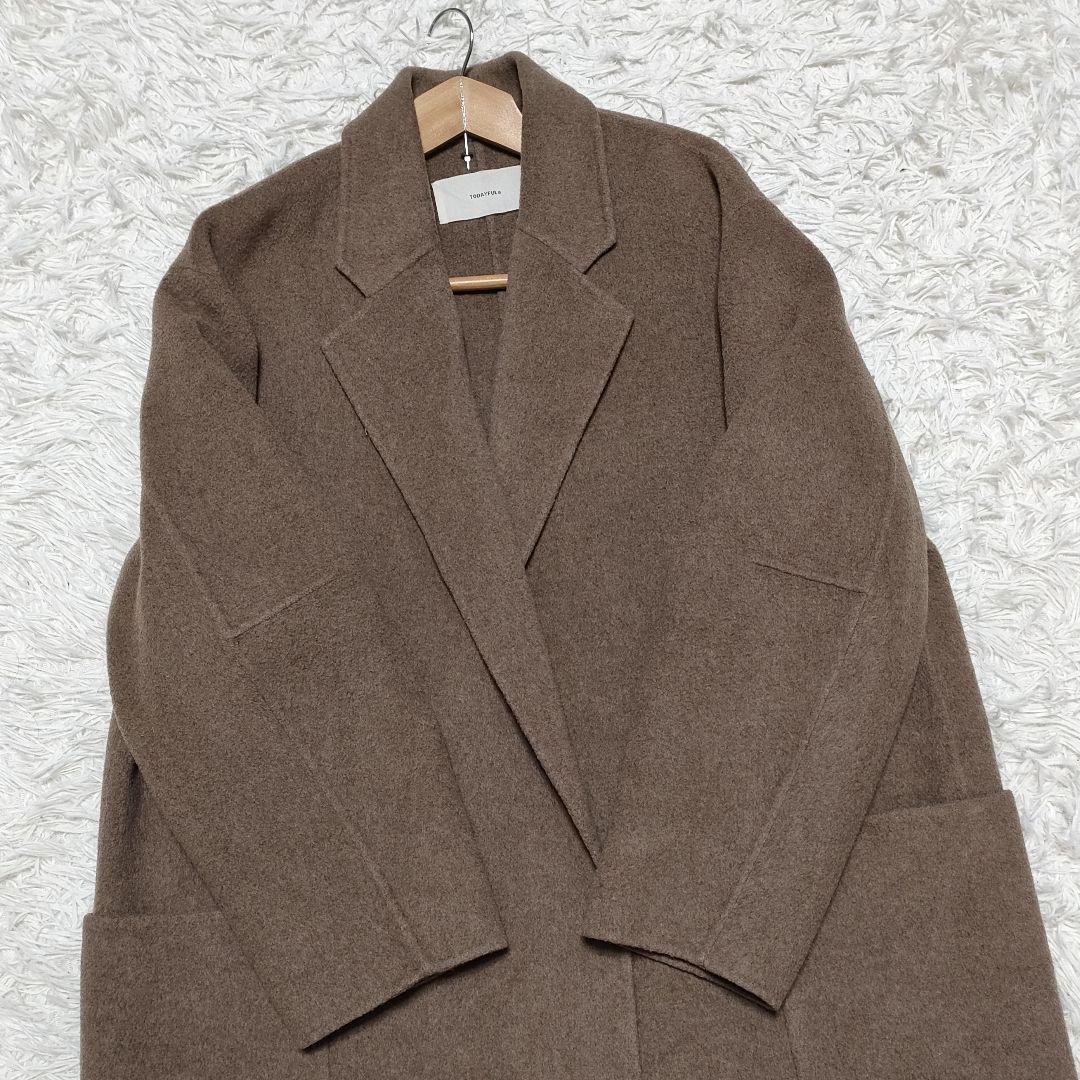 TODAYFUL Wool Over Coat 38 ウール マキシ丈 ブラウン