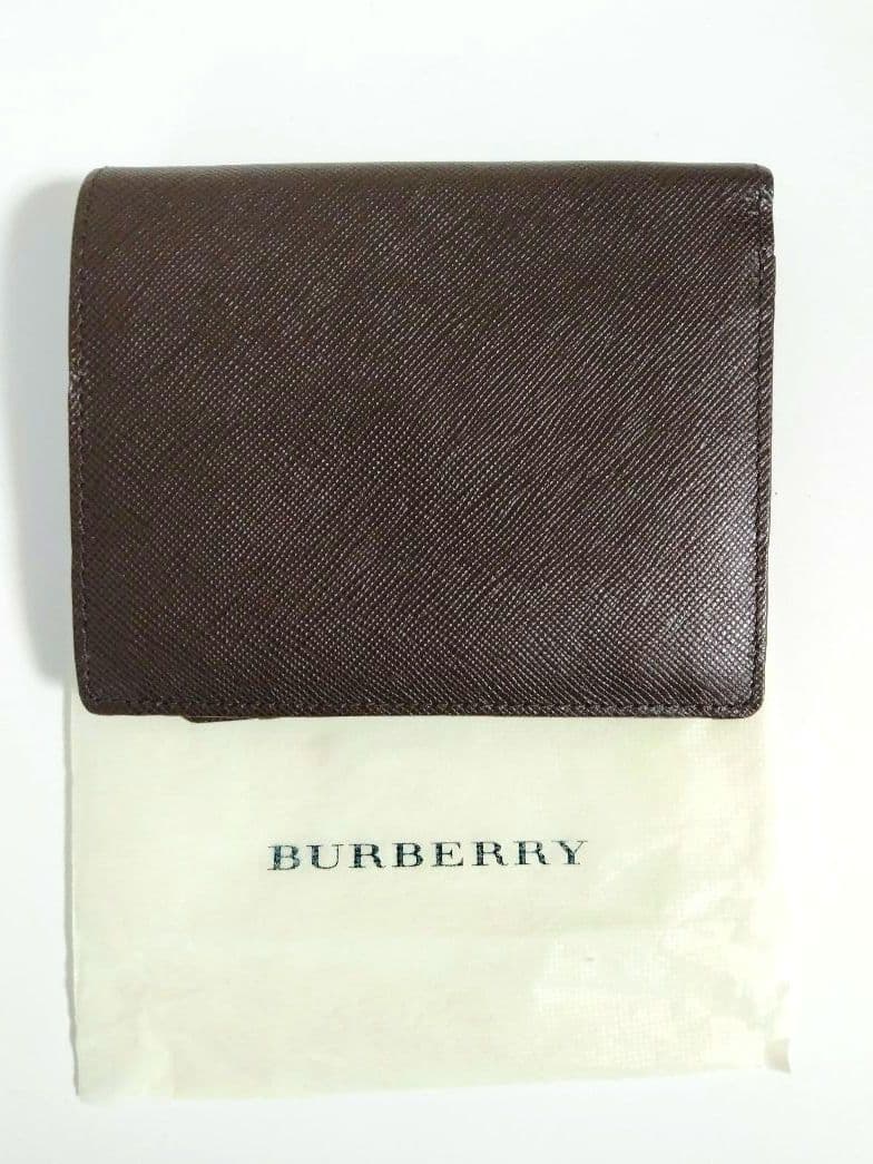 【美品】バーバリーノバチェック　折財布　大容量　ブラウン　レザー
