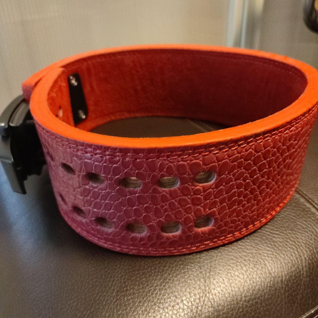 新品！本革レッドトレーニングパワーベルト