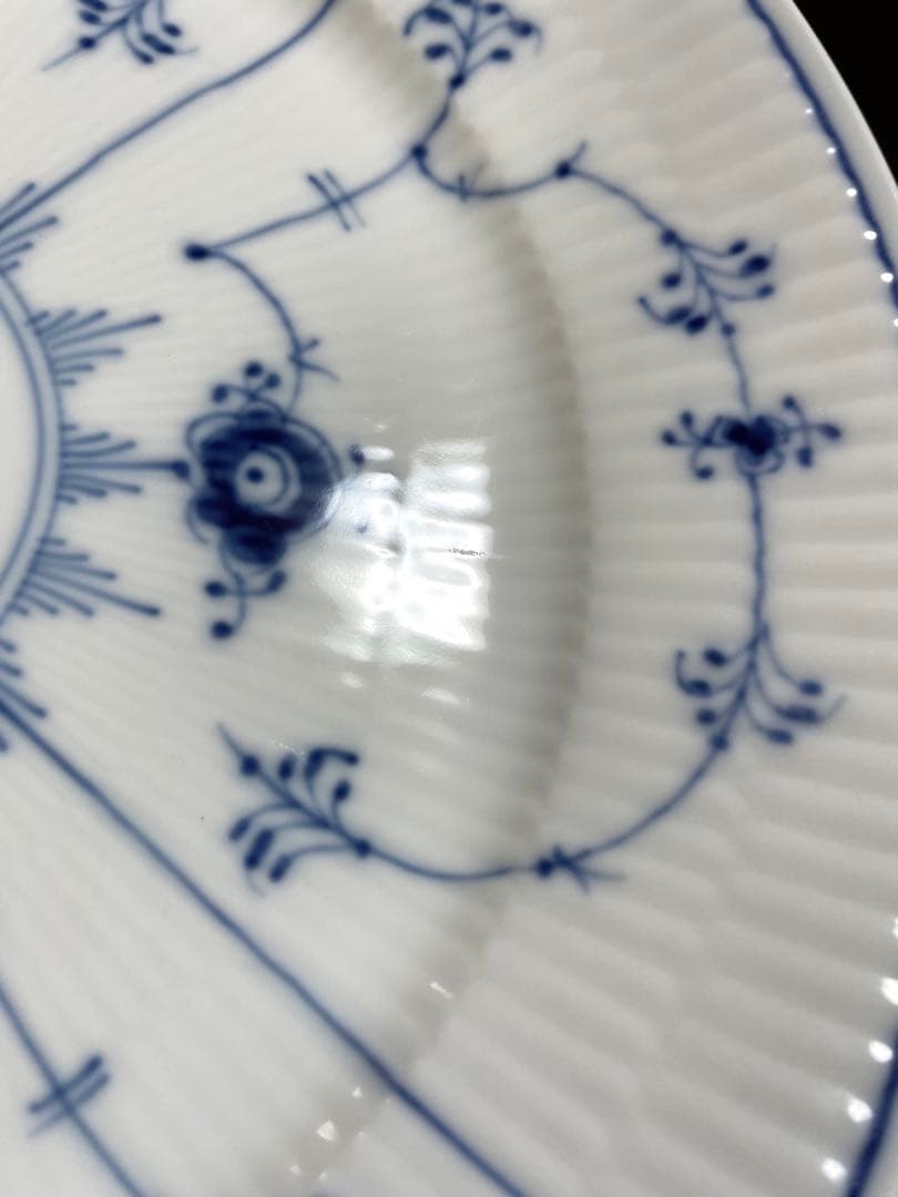 c*1様 ロイヤルコペンハーゲンブルーフルーテッドプレインプレートペア22cB未