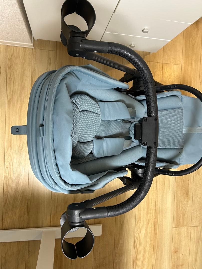 【cybex】メリオカーボン2024 ストーミーブルー カップホルダ、防寒カバー