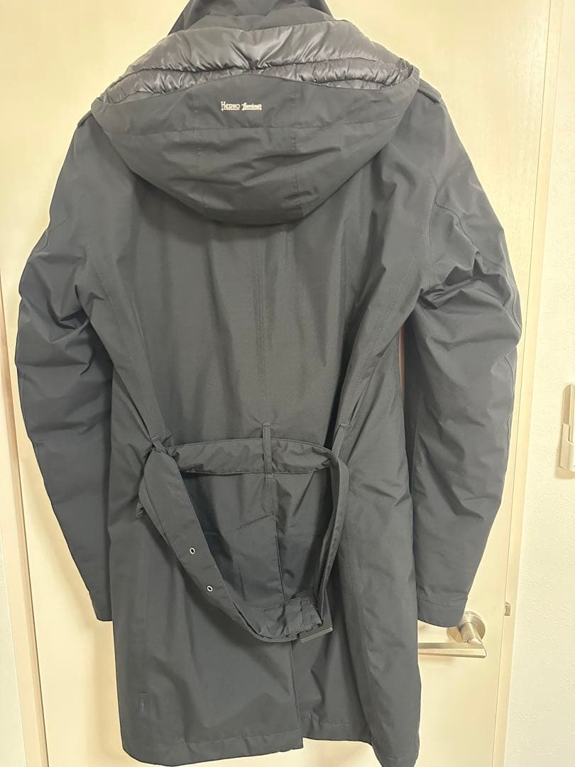 HERNO ヘルノ　ブラック トレンチコート 裏地ダウン素材　メンズ　サイズ44