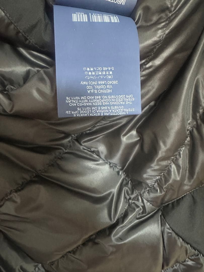 HERNO ヘルノ　ブラック トレンチコート 裏地ダウン素材　メンズ　サイズ44