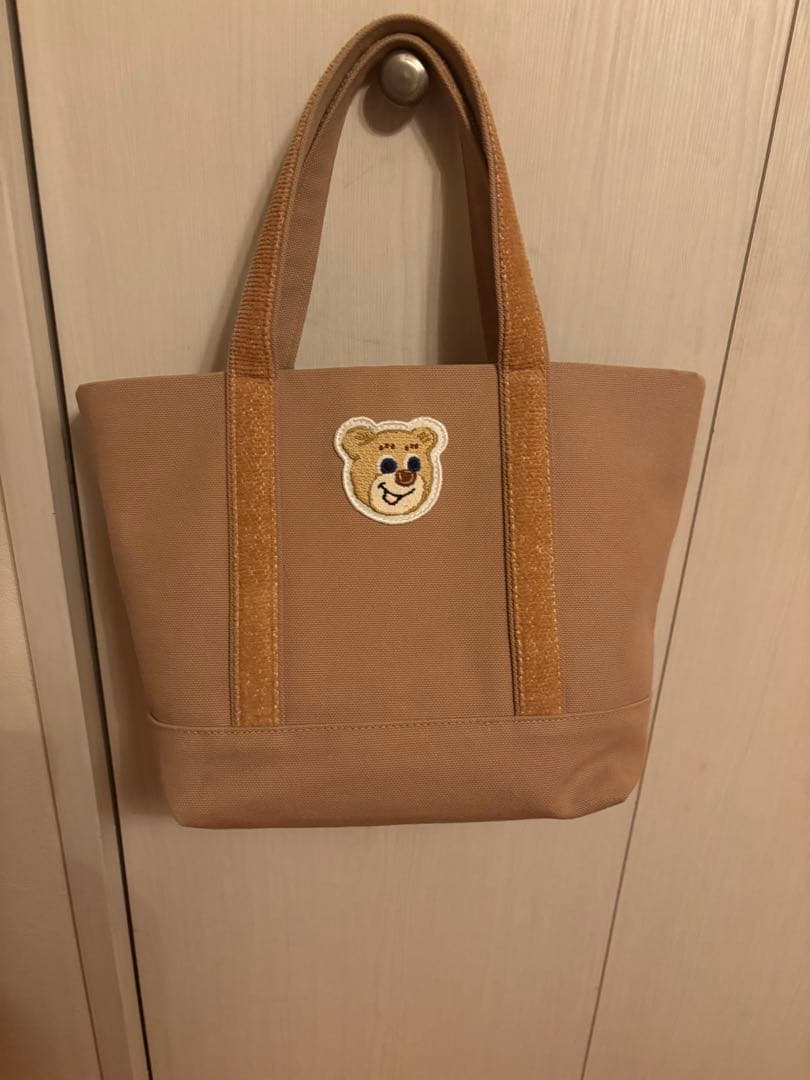 ラブラリーバイフェイラー　オールドテディワッペントートバッグ　ベージュ　小