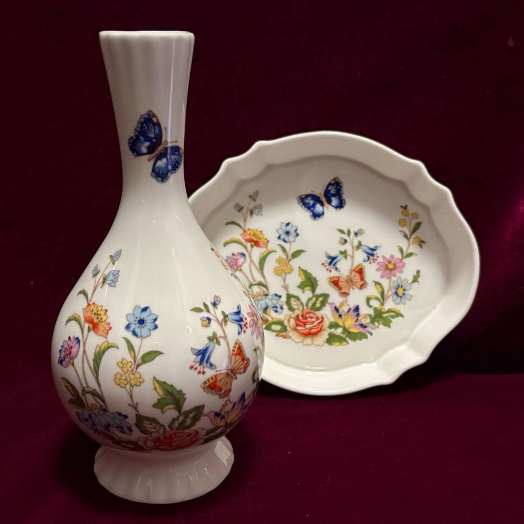 エインズレイ コテージガーデン 一輪挿し フラワーベース 皿　プレート　小物入れ