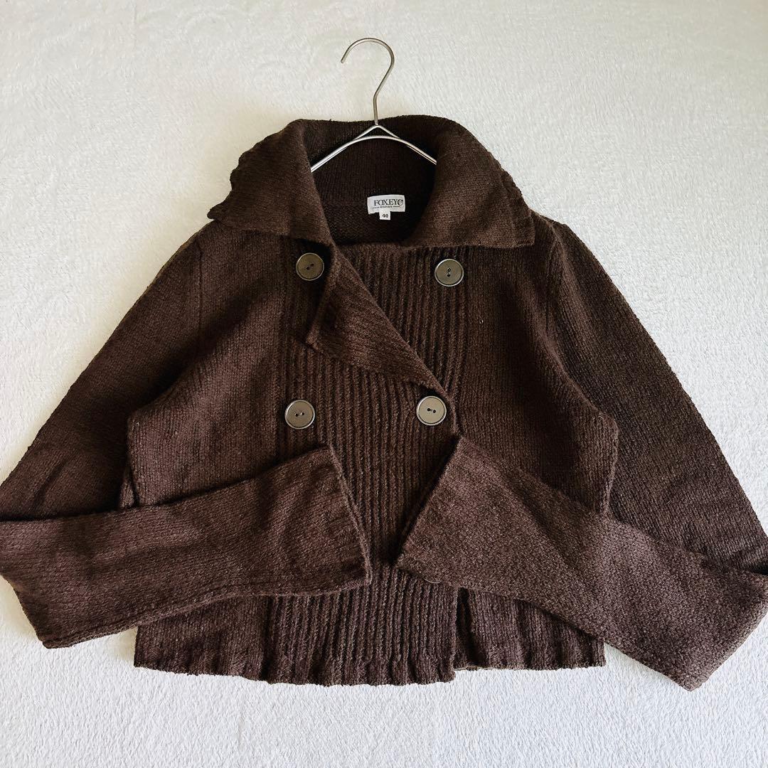FOXEY BOUTIQUE カシミヤ100％ ニットSP表記L ダブルブレスト