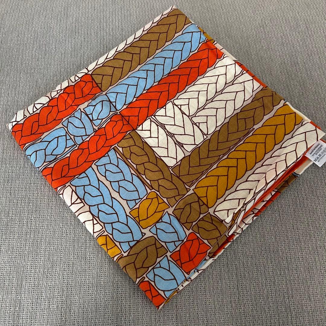 極美品☆エルメス　カレジュアン140 トレスH カシミヤストール カシシル