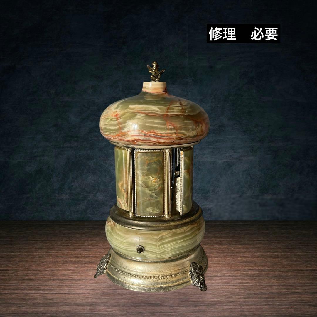 『修理　必要』リュージュ　陶器製カラクリ オルゴール　葉巻入れ　アンティーク