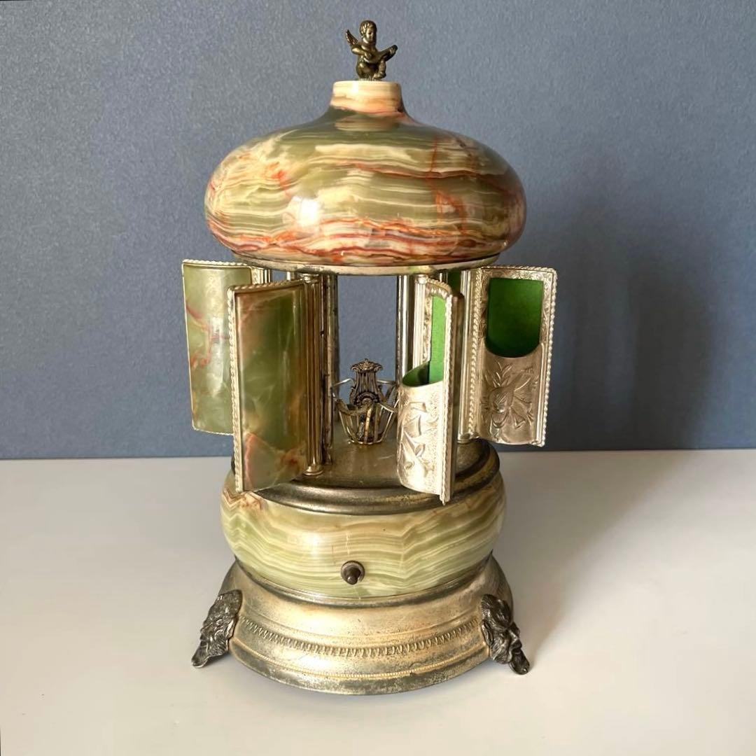 『修理　必要』リュージュ　陶器製カラクリ オルゴール　葉巻入れ　アンティーク