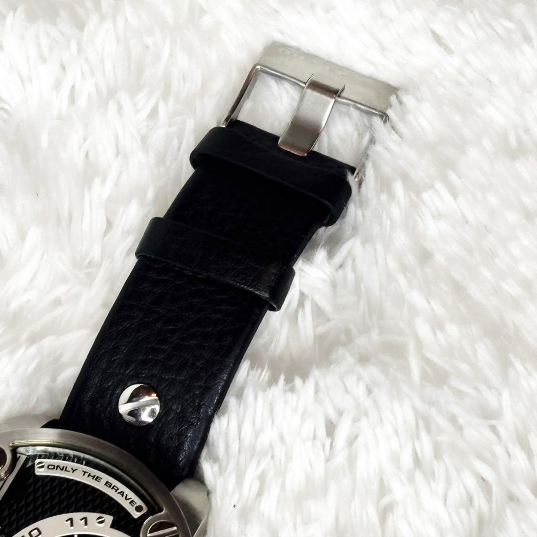 極美品 DIESEL DZ7256 リトルダディ デュアルタイム 稼働品