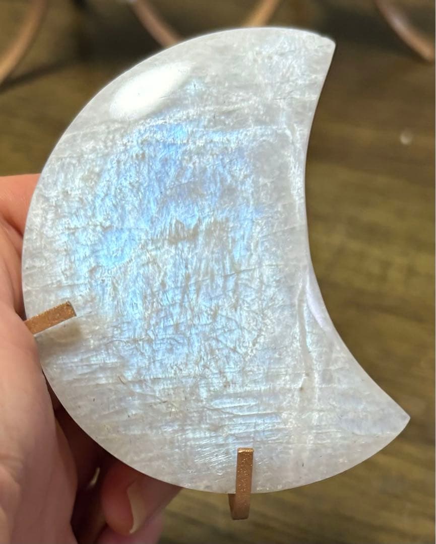 高品質　ムーンストーン　月　ムーン　スタンド付き