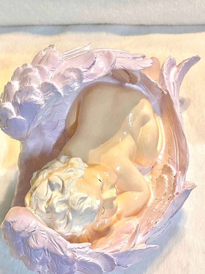 スリーピング エンジェル (天使)陶器　置物　2個セット　(レア)