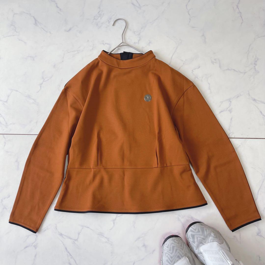 【未使用級】ランバンスポール ペプラム パイピング 長袖シャツ バックジップ38