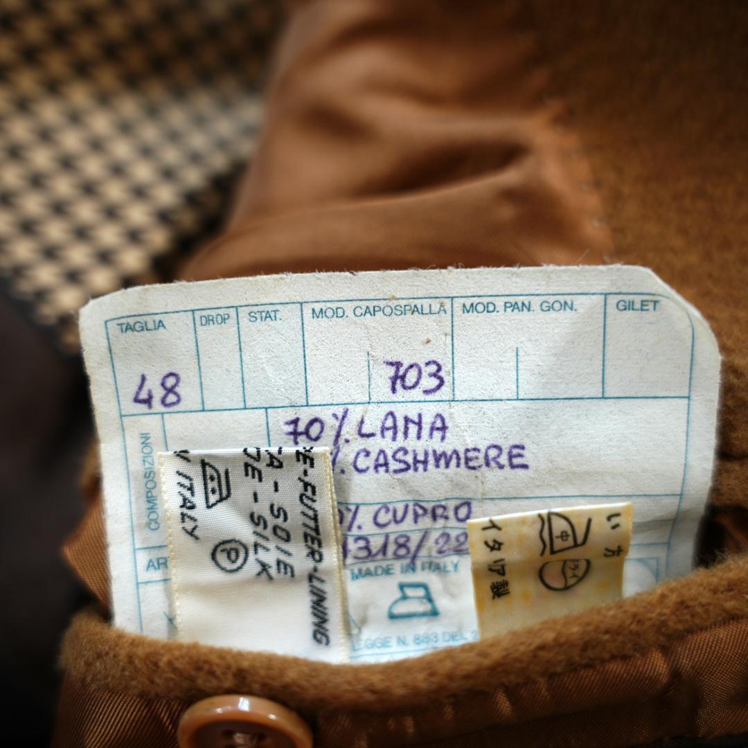 【美品】HERNO　ヘルノ　カシミヤロングコート　Lサイズ　総柄裏地　キャメル