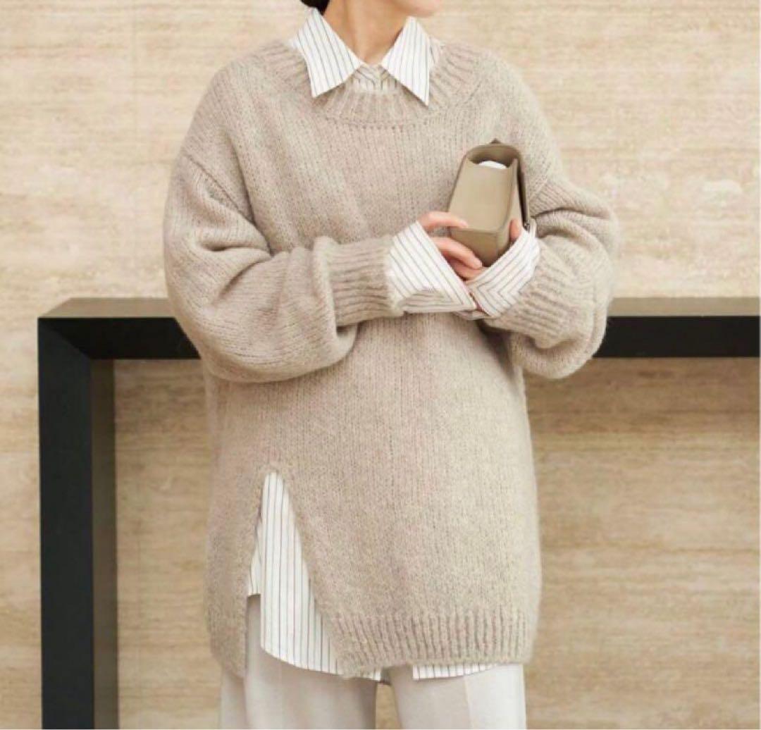 【2/8削除】Plage Alpaca mix slit ニット